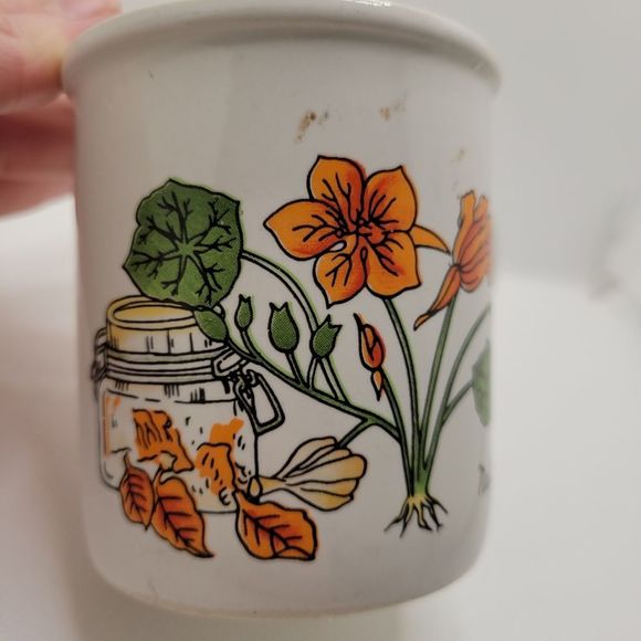 Vintage Nasturtium Botanical Healing Florals Coffee Mug - Picture 2 of 7